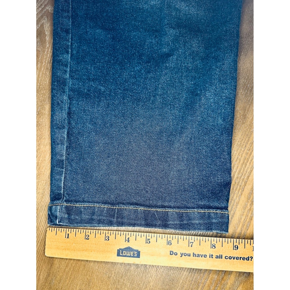 Time and Tru Women's Blue Denim Elastic Waist Wide Leg‎ Crop Jeans Size 14 - Picture 2 of 9